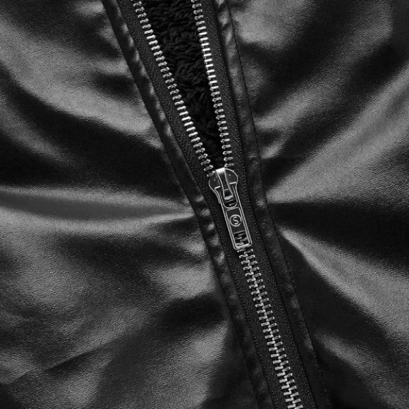 Black Mens PU Leather Jacket - Picture 3 of 4